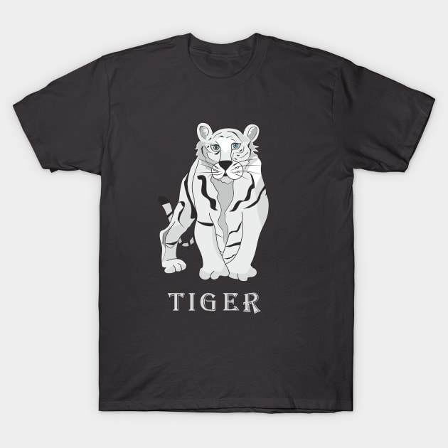 White tiger T-Shirt by Alekvik